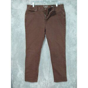 Banana Republic Jeans Mens 35x32 Brown Denim Travel Slim Fit Stretch Mid Rise
